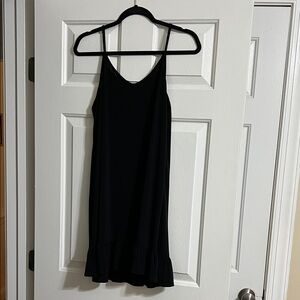 Green Envelope Black V Neck Spaghetti Strap Ruffle Swimsuit Cover Up Size Large